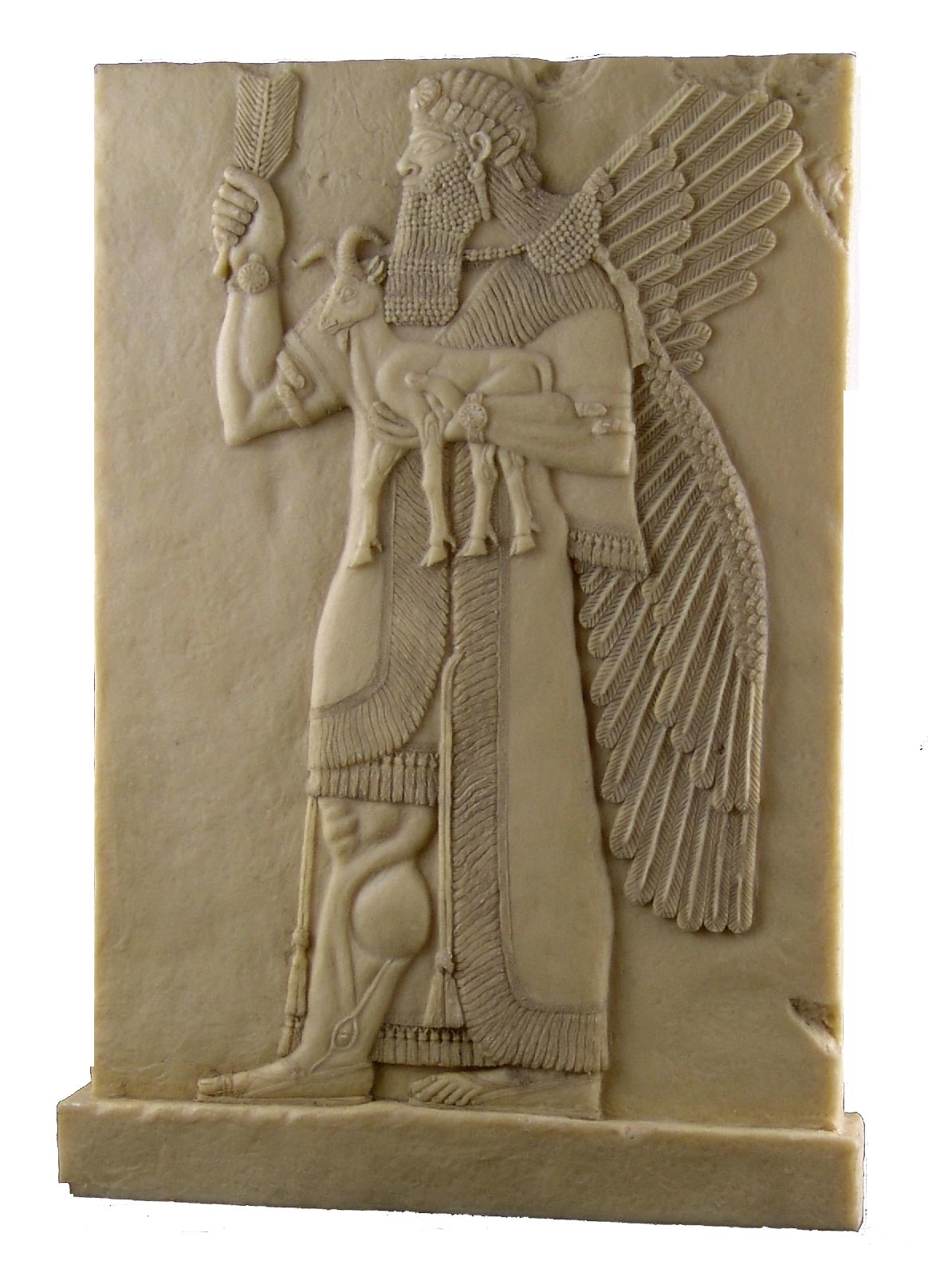 "Apkallu" Assyrian Sumerian demigods standing relief