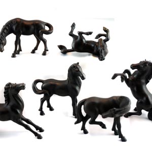 8 piece set Stallion horses, sculputered figurine collection