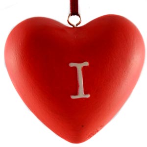 "I love you" Heart Ornament