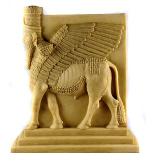 Human-headed winged bull (Lamassu) Assyrian