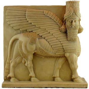 Human-headed winged bull (Lamassu) Assyrian