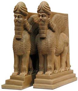 Lamassu Bookend Lion