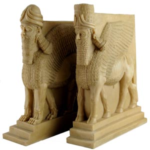 Lamassu Bookend Mixed Bull and Lion