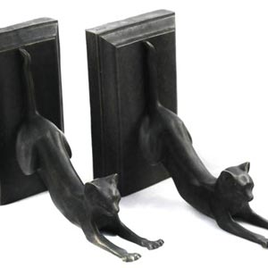 Art Deco Cat Bookends, set