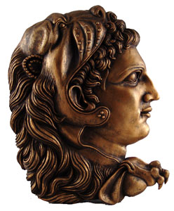 "Alexander III the Great" wall relief, hand patinated bronze