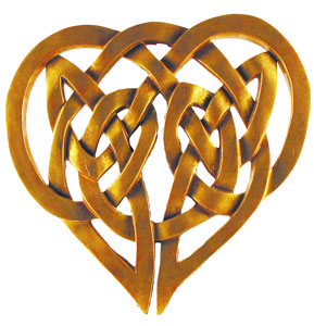 Gold Leafed Celtic Heart, Wall Hanging Decor, Art